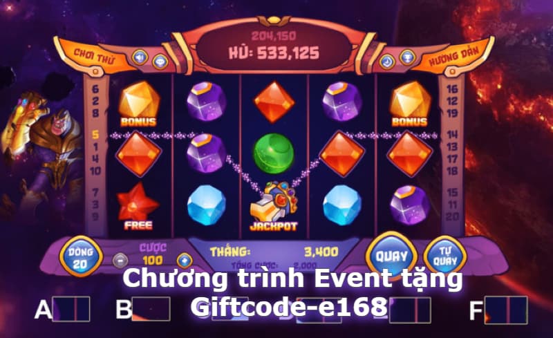 Chương trình Event tặng Giftcode-e168