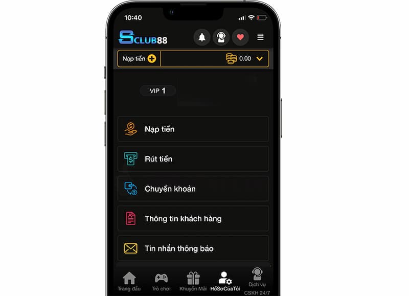 Hướng dẫn cách nạp tiền sclub88