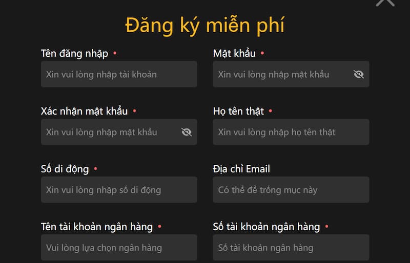 Hướng dẫn anh em các bước đăng ký tài khoản